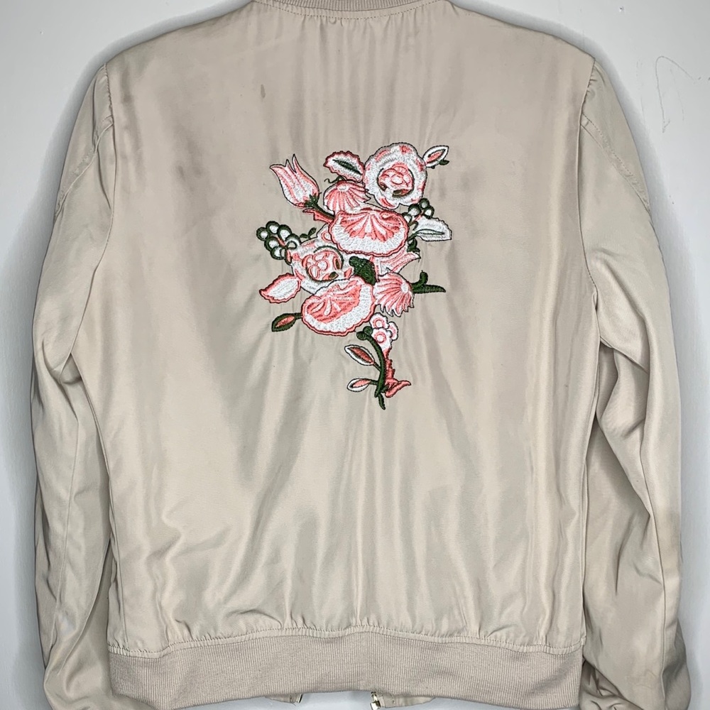 Pink & Green embroiled bomber jacket